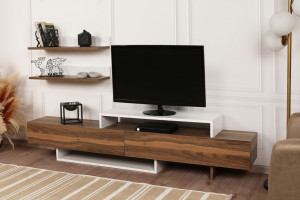 Comoda TV Nirvana - Teak, Alb - Img 7