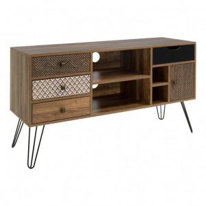 Comoda TV Pako World, Model Boho, xx cm, Nuc/Negru - Img 6