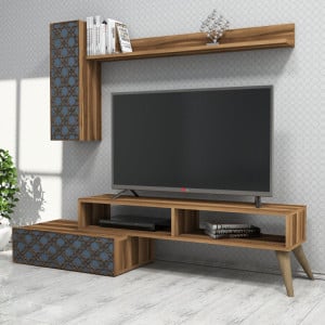 Comoda TV Planet - Walnut, Chalcedony - Img 1