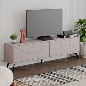 Comoda TV Salvador, Model Dune, 180x50x29.6 cm, Mocha deschis - Img 2