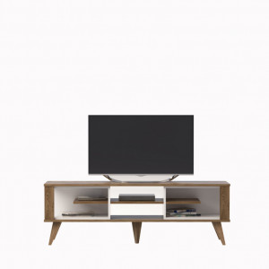Comoda TV Salvador, Model Ionis, 160x52.5x35 cm, Alb/Nuc - Img 3