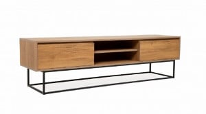 Comoda TV Salvador, Model Laxus, 180x50x40 cm, Nuc/Negru - Img 2