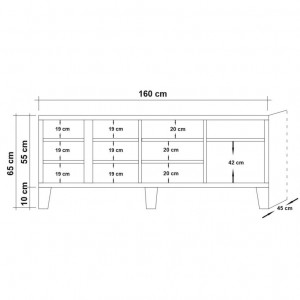 Comoda TV Salvador, Model Marina, 160x65x45 cm, Multicolor - Img 6