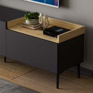 Comoda TV Salvador, Model Mia, 160x48x37 cm, Antracit - Img 6