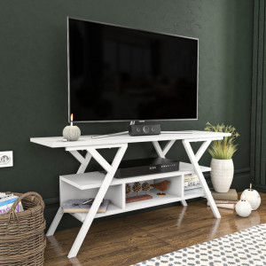 Comoda TV Salvador, Model Minerva, 120x55x35 cm, Alb - Img 2