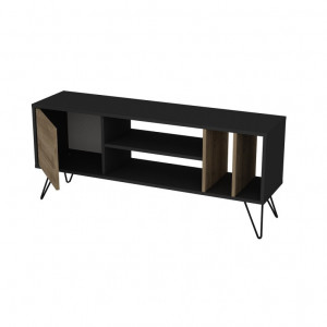 Comoda TV Salvador, Model Mistico, 140x58.7x35.5 cm, Nuc/Negru - Img 4