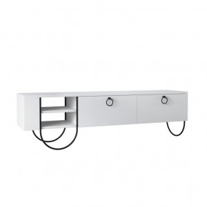 Comoda TV Salvador, Model Norfolk, 150x44x36 cm, Alb - Img 3
