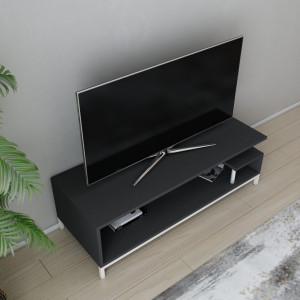 Comoda TV Salvador, Model Reilly, 120x37.6x44.6 cm, Alb/Antracit - Img 3