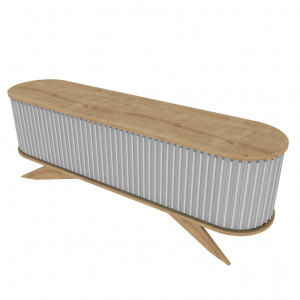 Comoda TV Salvador, Model Stor, 180x60x43 cm, Stejar safir/Alb - Img 4