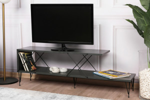 Comoda TV Salvador, Model Street, 120x40x30 cm, Antracit - Img 5