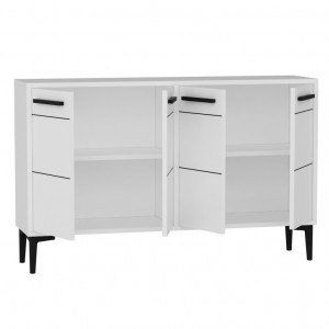 Comoda TV Salvador, Model Stria, 120x75x30 cm, Alb - Img 4