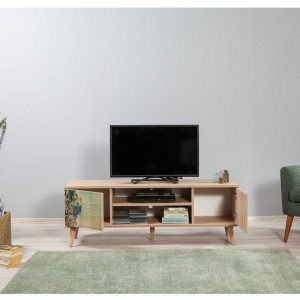 Comoda TV Salvador, Model Truva, 140x50x40 cm, Multicolor - Img 4