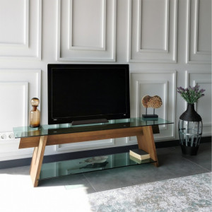Comoda TV Salvador, Model TV202, 158x45x40 cm, Stejar - Img 3