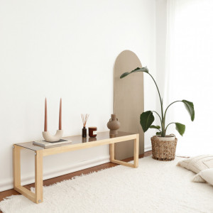 Comoda TV Salvador, Model Via, 130x40x40 cm, Natural - Img 3