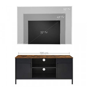 Comoda TV Songmics, Model Rios, 120x40x55 cm, Negru - Img 5