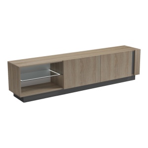Comoda TV Vario, cu iluminare LED, Sonoma/Antracit, 185,6 x 35 x 45 cm - Img 5