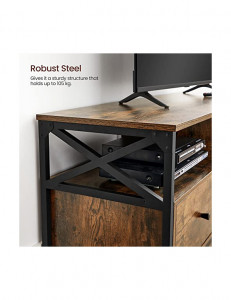 Comoda TV Vasagle, Model Baker, 40x147x50 cm, Maro rustic/Negru - Img 4