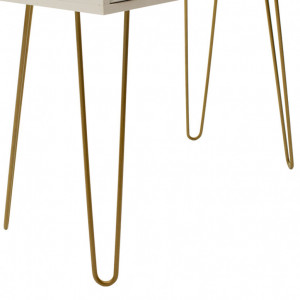 Consola Model Isla, Alb/Auriu, 80x39x74 cm - Img 6