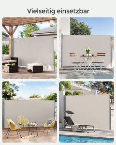 Copertina laterala, Songmics, 180 x 350 cm, Crem - Img 5