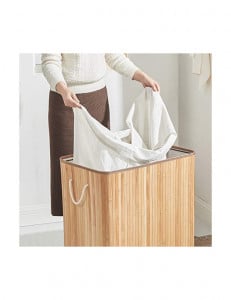 Cos de rufe, Songmics, 150L, Natural, LCB091N01, 60 x 40 x 61 cm - Img 4