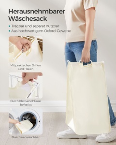 Cos de rufe Songmics Bej 57x33x60 cm - Img 4