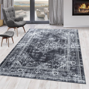 Covor Fiesta Negru V1 80x250 cm - Img 1