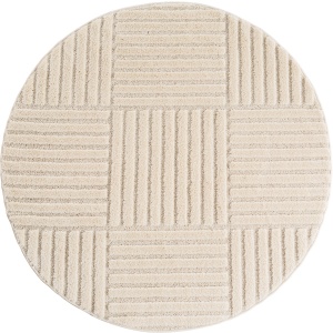 Covor Rotund VivaDeco Art V3, D160 cm, Crem, 100% Polipropilena, Fir 8 mm, 1900 g/mp, OEKO-TEX Standard 100 - Img 2