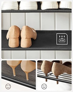 Cuier cu bancuta si suport pantofi Model Sparks, Maro Rustic/Negru, 64x32.2x180 cm - Img 5