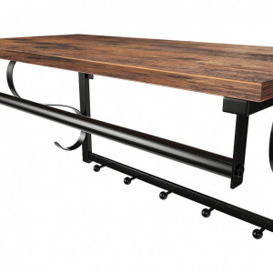Cuier cu raft Model Gross, Maro Rustic/Negru, 60x30x31.7 cm - Img 6
