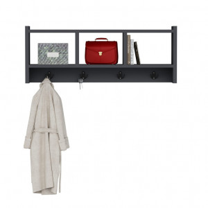 Cuier cu raft Model Midnight, Antracit, 75.6x22x35 cm - Img 3