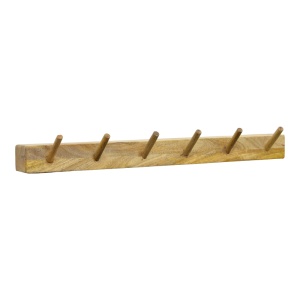 Cuier de perete Hokkie, Lemn masiv de acacia, Natural, 60x11x10 cm