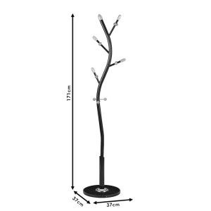 Cuier haine tip pom Sergio metal alb - culoare lemn natural D37x171cm - Img 4