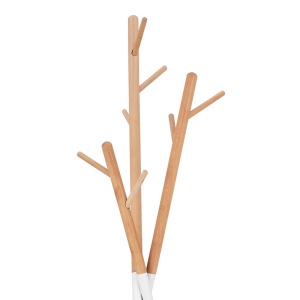 Cuier Sigar, alb/natural, 49x51x187 cm - Img 2