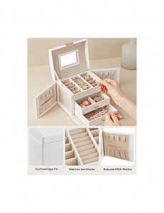 Cutie de bijuterii Model Bridges, Alb, 17.5x13.5x12 cm - Img 1
