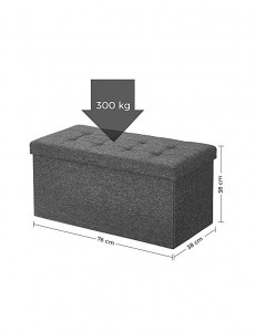 Cutie depozitare, Songmics, 80L, 300 Kg, LSF46GYZ, 76 x 38 x 38 cm - Img 6