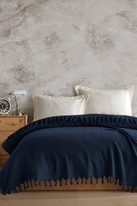 Cuvertura Pled pentru pat dublu Model Berlino Navy
