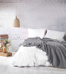 Cuvertura Pled pentru pat dublu Model Mona Light Grey