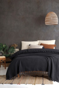 Cuvertura Pled pentru pat dublu Model Sidney Black