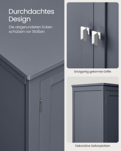 Dulap baie Vasagle Gri 60x30x110 cm - Img 6