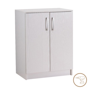 Dulap de pantofi Shordo, alb/natural, 60x40.5x80 cm - Img 2