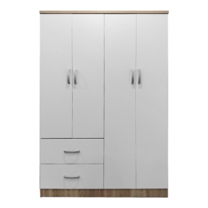 Dulap haine Lego, stejar sonoma/alb, 120.5x42x181 cm - Img 4