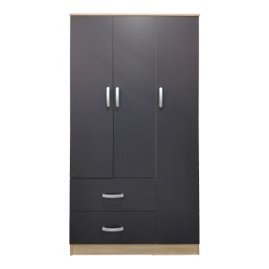Dulap haine Lego, stejar sonoma/gri, 90x42x180 cm - Img 4