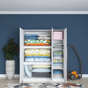 Dulap haine Model BA105, Alb, 145x55x181.8 cm - Img 9