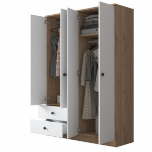 Dulap haine Model BA108-2067, Nuc/Alb, 120x42.5x170 cm - Img 2