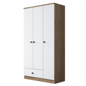 Dulap haine Model BA117, Alb/Nuc, 90x42.5x170 cm - Img 10