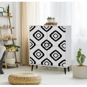 Dulap haine Model Fas, Alb/Negru, 9x36x111 cm - Img 1