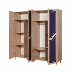 Dulap haine Model Imaj-620, Stejar/Albastru, 180x52x192 cm - Img 6