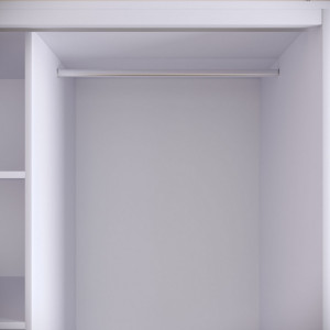 Dulap haine Model Martin, Alb marmorat/Negru/Auriu, 150x57x200 cm - Img 8
