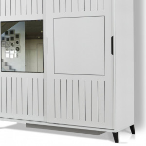 Dulap haine Model Pacific, Alb, 160x60x216 cm - Img 6