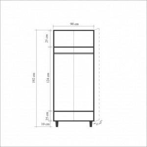 Dulap haine Model Stil, Multicolor, 90x52x192 cm - Img 8